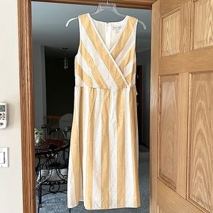 NWT - Christopher and Banks - Yellow Striped Sleeveless Tank Dress - 14